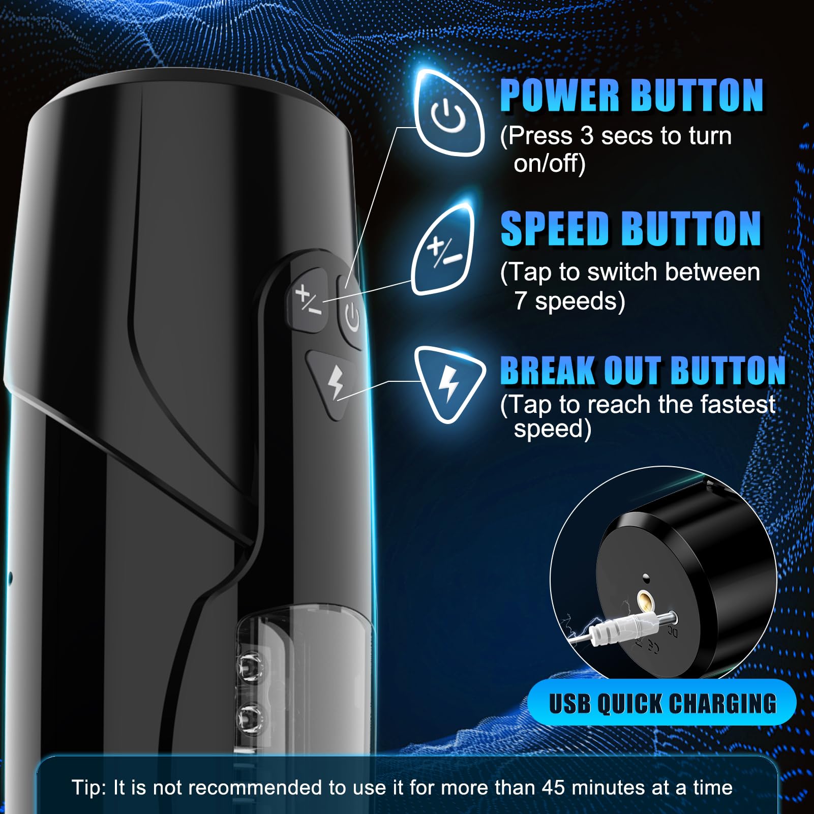 Premium Automatic Male Masturbator with Thrusting & Rotating - Electric Pocket Pussy for Men, Hands-Free Adult Sex Toy with Strong Suction Cup - Perfect for Solo Play, Discreet Storage & Enhanced Pleasure