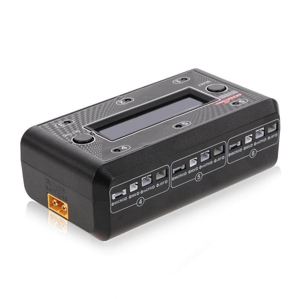 UltraPower UP S6AC 4.35W 1A 6-Channel LiPo/LiHV Whoop Battery Charger - AC/DC Power for Tiny Whoop Drones (No Cables Included) | Perfect for FPV Racing and Drone Enthusiasts