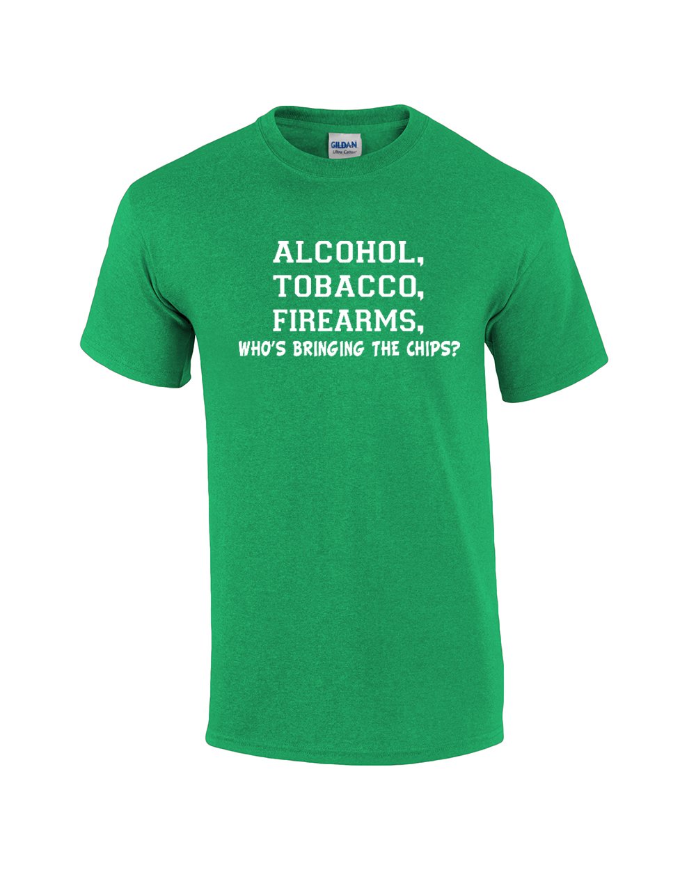 Funny ATF Alcohol Tobacco Firearms Who's Bringing The Chips T-Shirt - Sarcastic Humor Tee for Parties & Casual Wear - Perfect Gift for Gun Enthusiasts