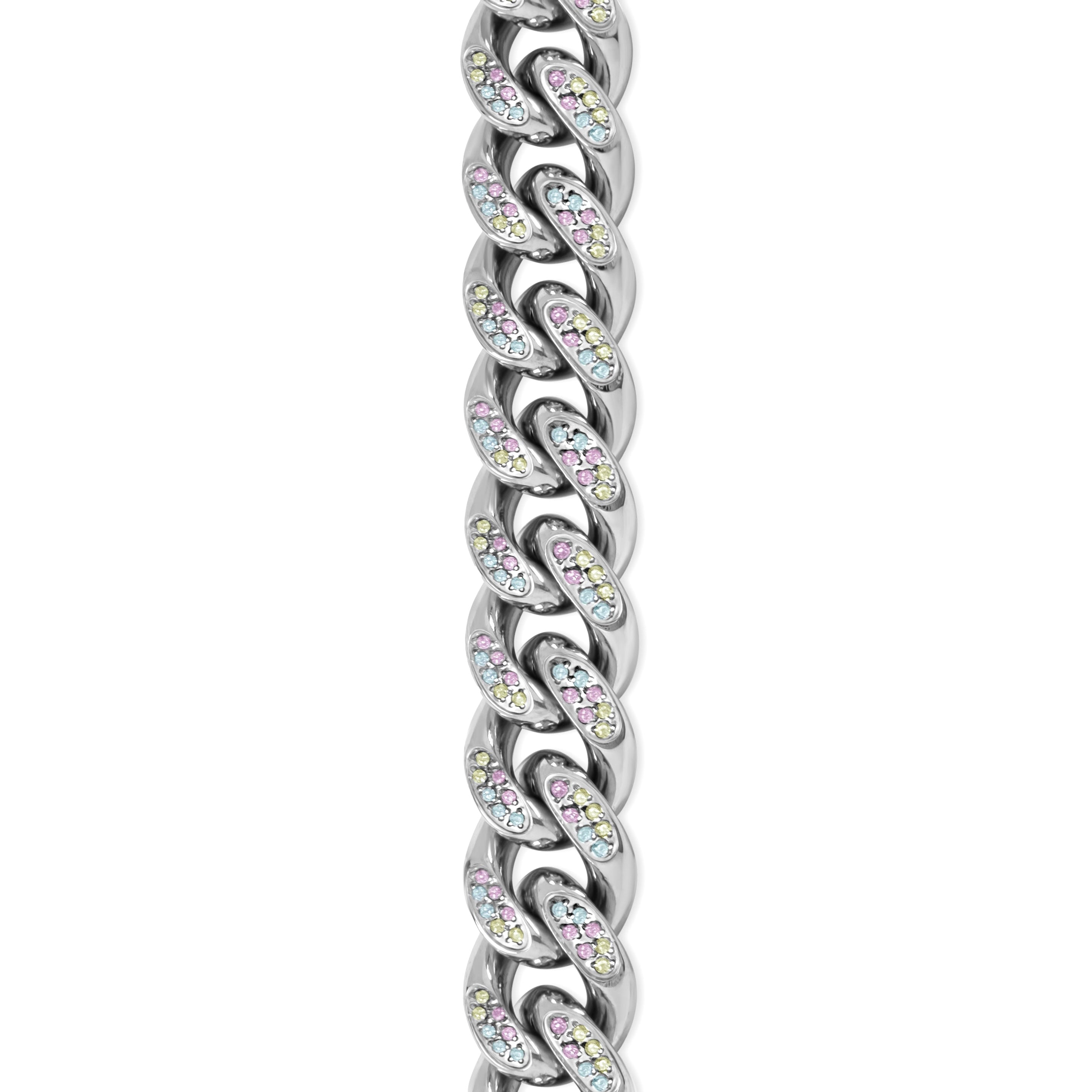 12mm Easter Camo Iced Pavé Cuban Chain Stainless Steel Men's Hip Hop Jewelry - Perfect for Easter Gifts, Streetwear Fashion & Party Accessories