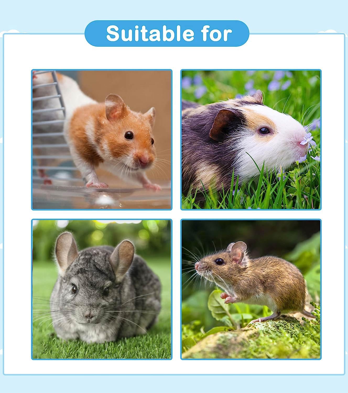 Wooden Hamster Foraging Toys - Interactive Small Animal Chew Toys for Guinea Pigs, Chinchillas, Rats, Rabbits, Hedgehogs & Gerbils - Hide Treats Puzzle Snuffle Game for Mental Stimulation & Enrichment - Perfect for Cage Play & Small Pet Entertainment