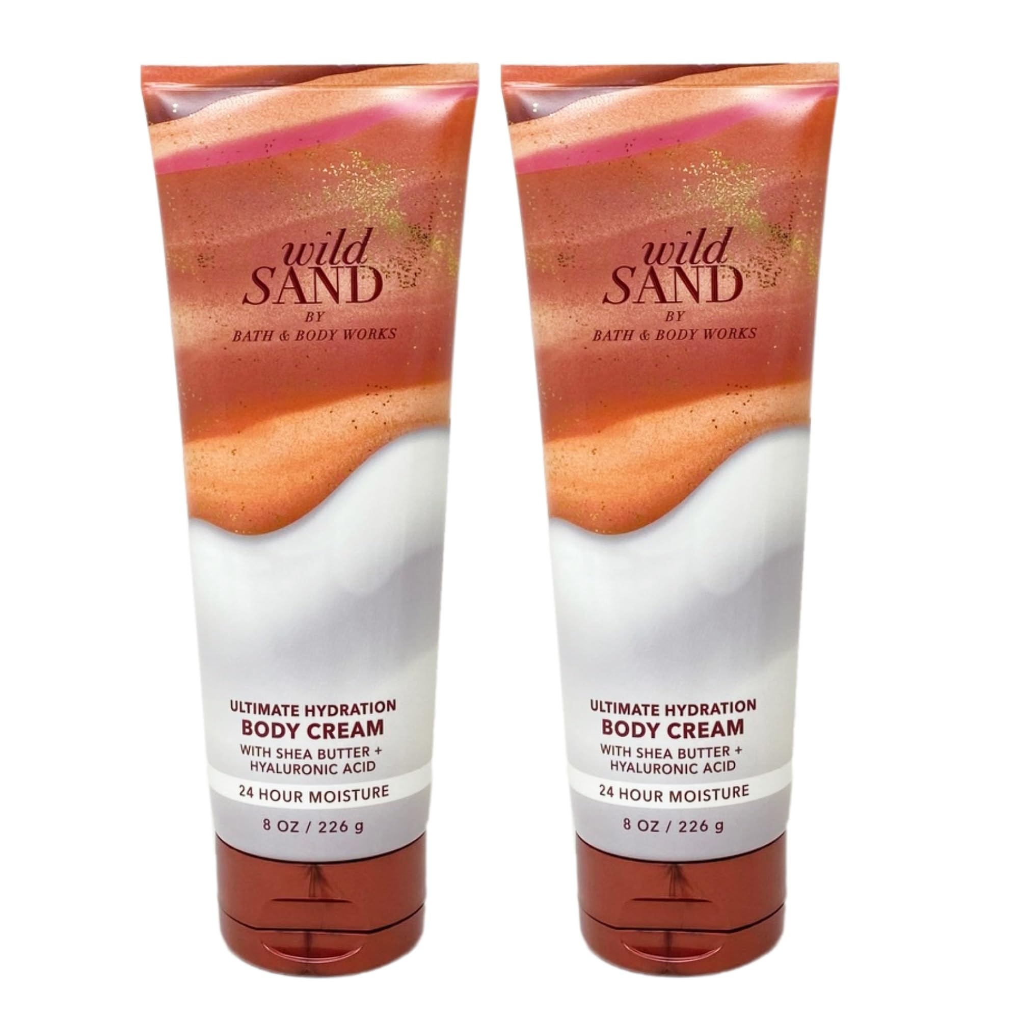 Bath & Body Works Wild Sand Body Cream Set of 2 - 8oz Each with Aloe, Vitamin E & Shea Butter for Moisturizing & Hydrating Dry Skin | Perfect for Daily Use, Travel & Gifts