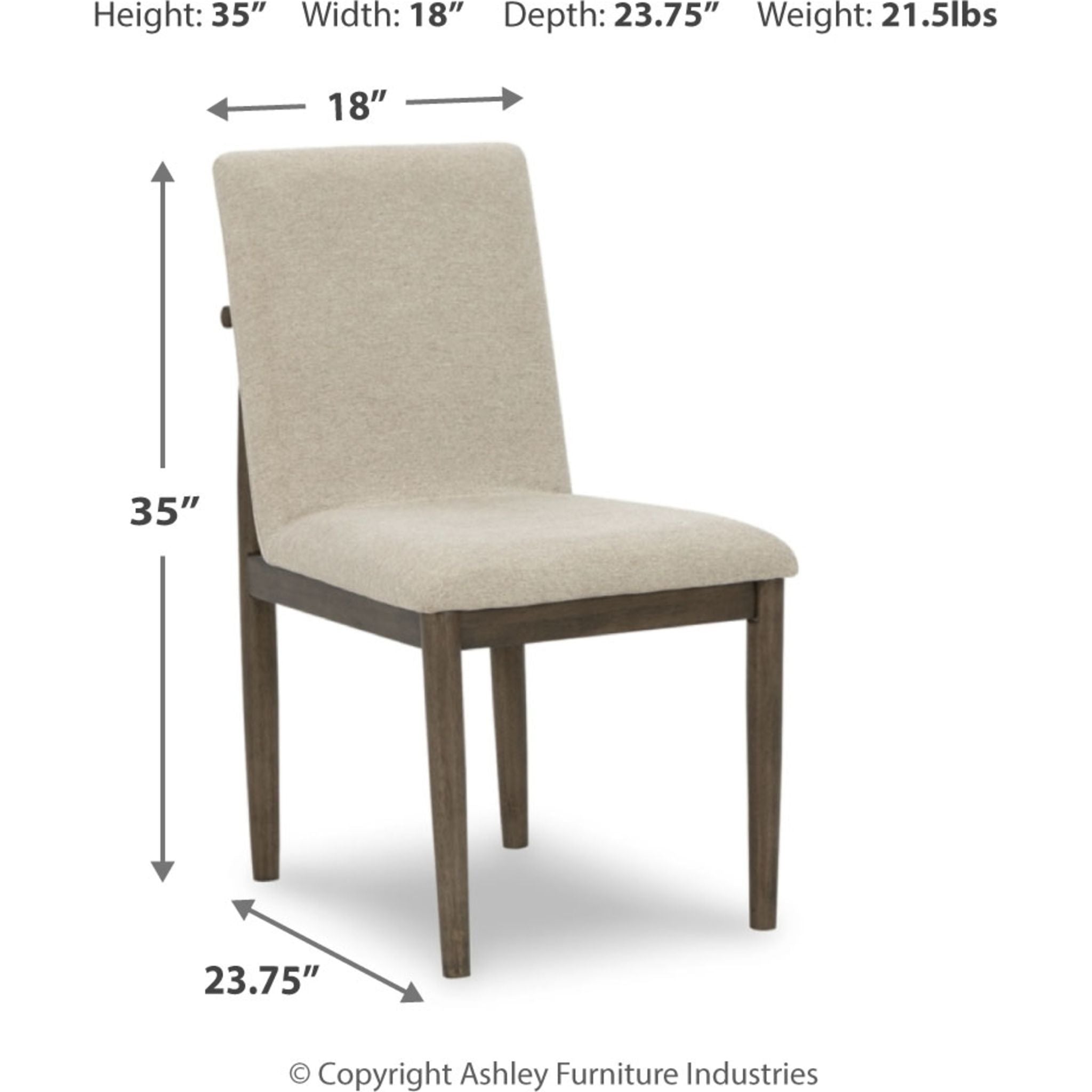 Arkenton Side Chair - Grayish Brown/Beige Modern Dining Chair (D786-01) | Perfect for Kitchen, Dining Room & Office Workspace