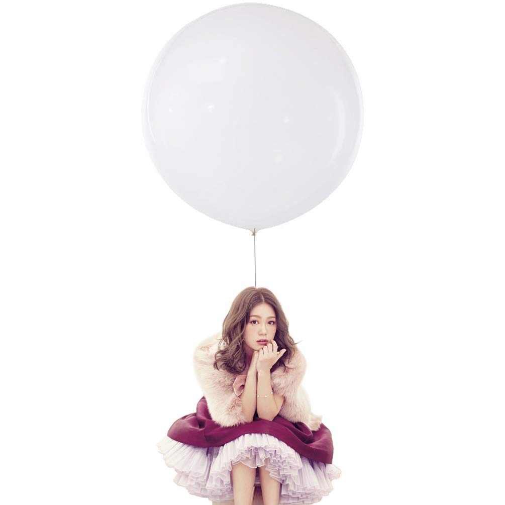 IN-JOOYAA 36 Inch Large White Latex Balloons - 10 Pack Jumbo Round Party Balloons for Birthday, Wedding & Event Decorations - Perfect for Indoor/Outdoor Celebrations