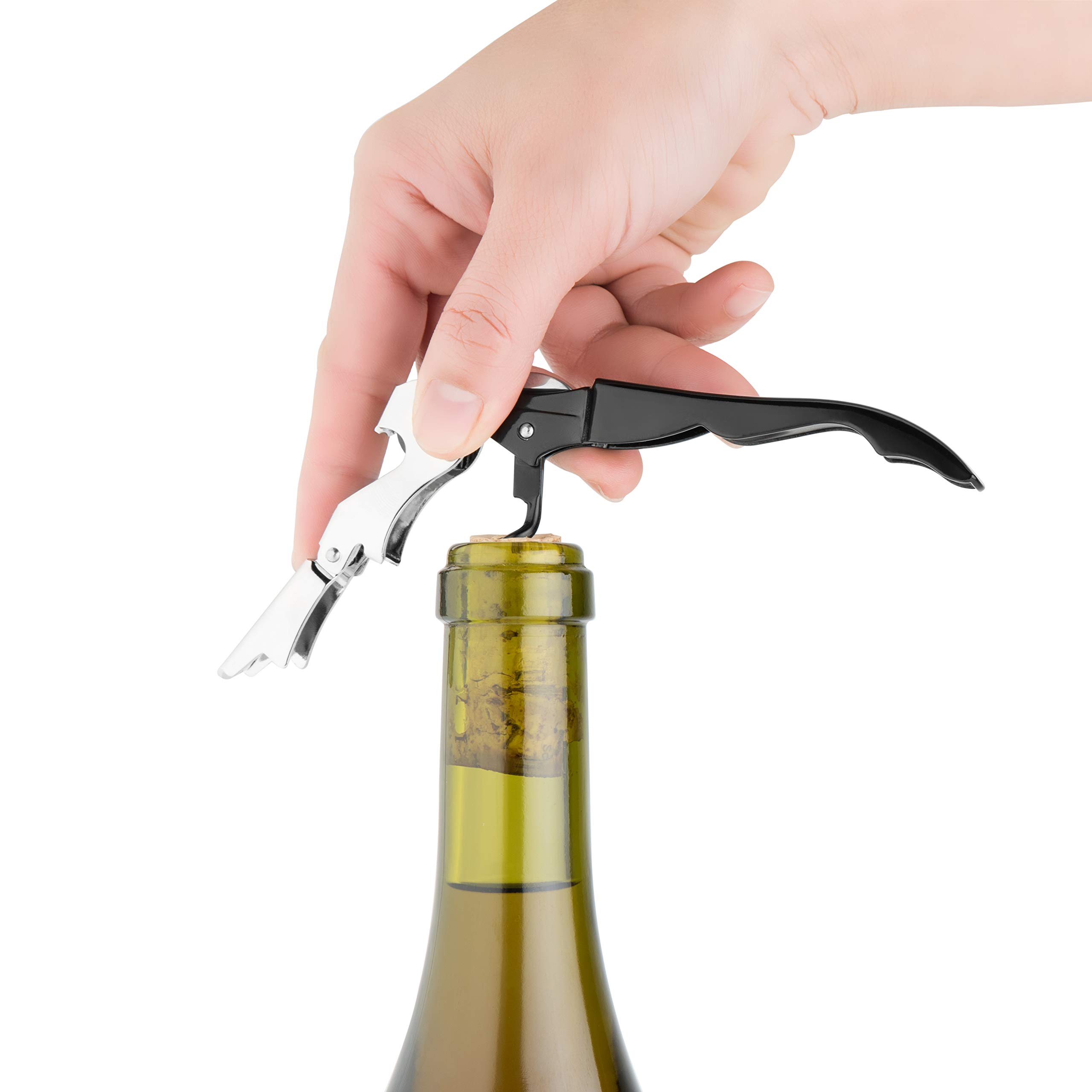 True Truetap Double Hinged Professional Waiter's Corkscrew - Premium Wine Key & Bottle Opener for Sommeliers & Restaurants | Perfect for Wine Bars, Dinner Parties & Gifts
