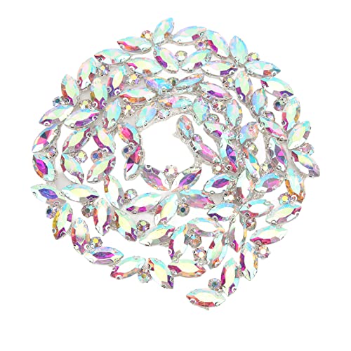 Exquisite Rhinestone Glass Claw Chain - Premium Wedding Jewelry & Clothing Accessory for DIY Crafts, Fashion Decor (AB Color) | Perfect for Bridal Bouquets, Costume Design, and Handmade Gift Making
