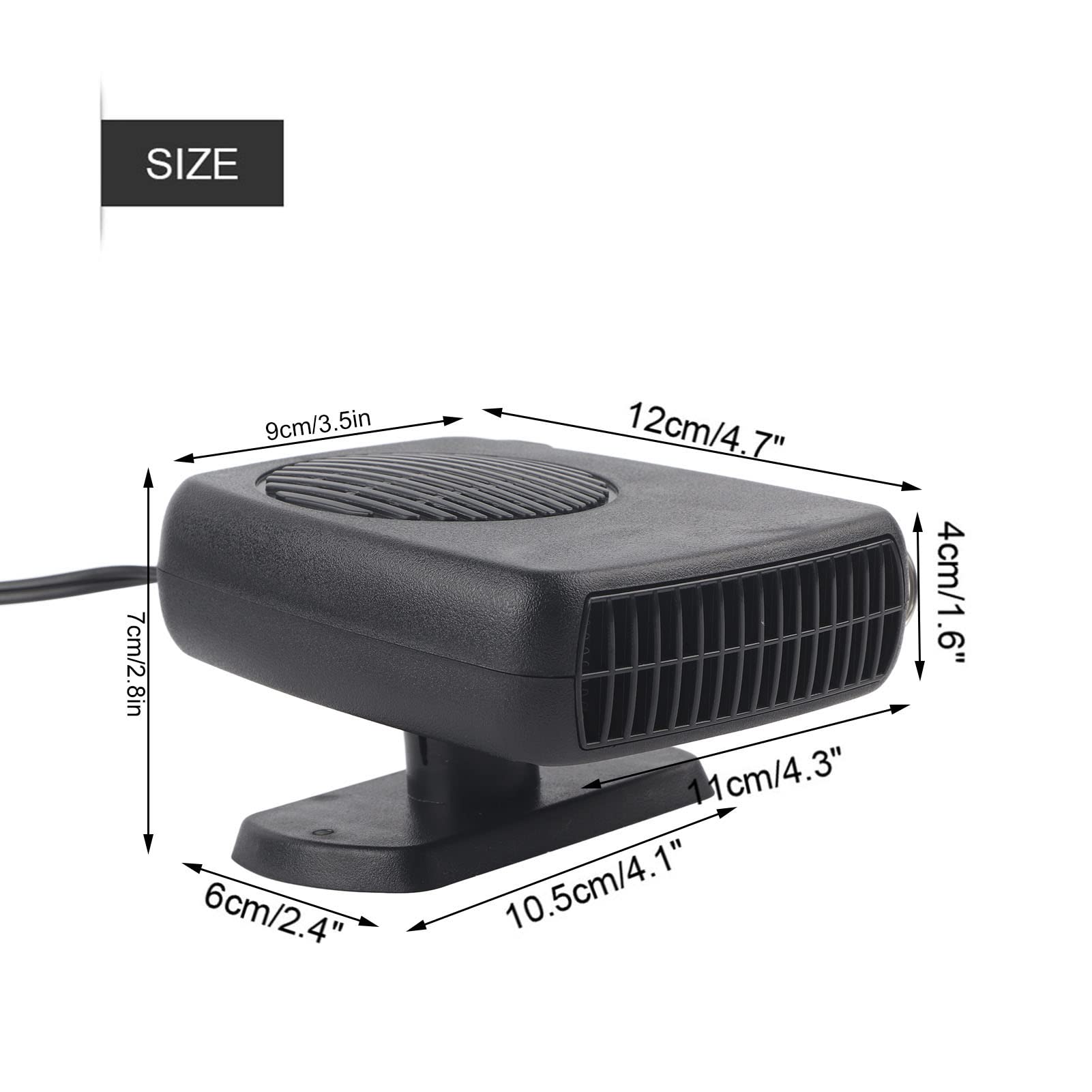 Keenso 12V 150W Portable Car Heater & Defroster - Lightweight 12 Volt Automotive Seat Heater for Winter Driving, Windshield Defogger - Perfect for Trucks, SUVs & Road Trips in Cold Weather