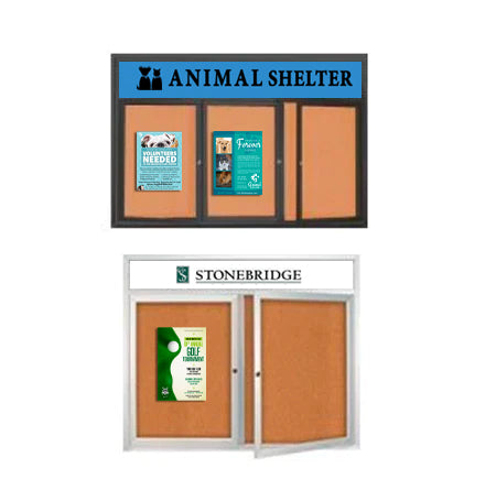 Lockable Outdoor Bulletin Board with LED Lighting & Metal Display Case - Weatherproof, 35+ Sizes for Schools, Parks & Business Centers