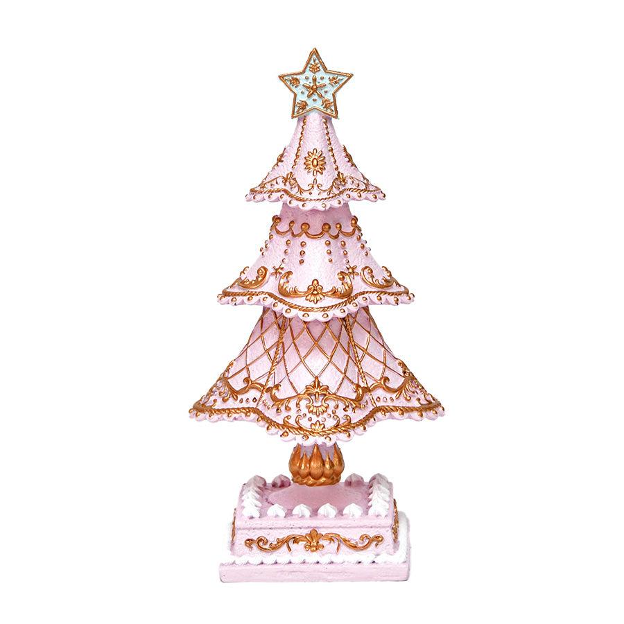 Harmonier Desktop Christmas Tree Gingerbread Ornament - 25cm Pink Holiday Decoration (610g) for Home, Office & Festive Party Decor