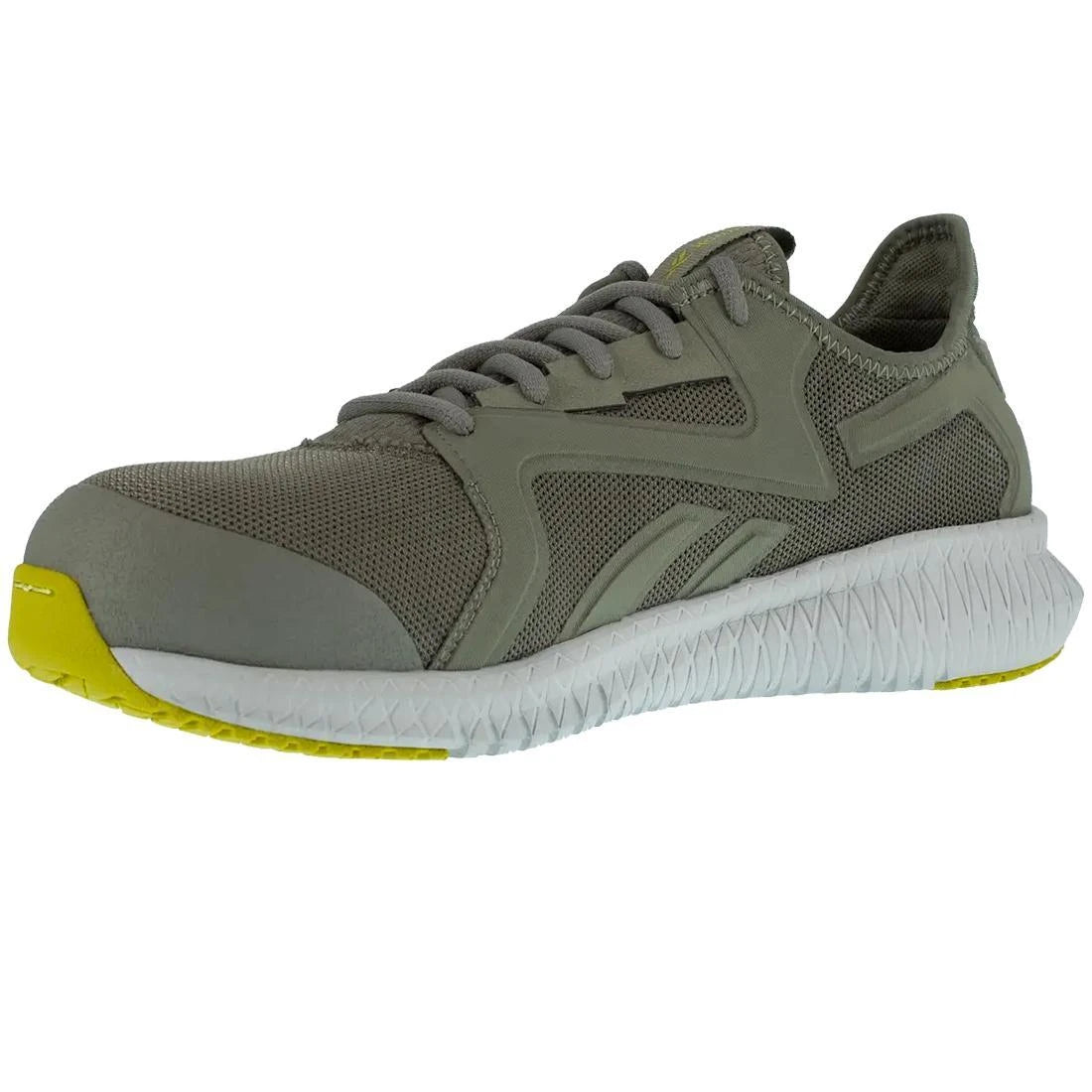 Flexagon 3.0 Composite Toe Athletic Work Shoes for Men - Lightweight Safety Shoes with Slip-Resistant Outsole, Lime/Gray - Perfect for Construction, Warehouse & Industrial Work
