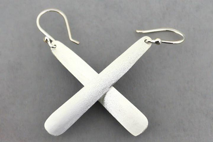 Stylish Narrow Convex Matte Drop Earrings in Sterling Silver - Perfect for Everyday Wear & Special Occasions