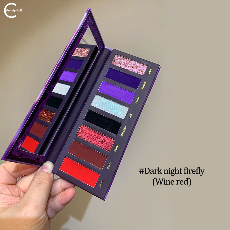 Narimi Back to the 90s Eyeshadow Palette #09 Dark Night Firefly (Wine Red) - Vintage Makeup for Party, Date Night & Special Occasions