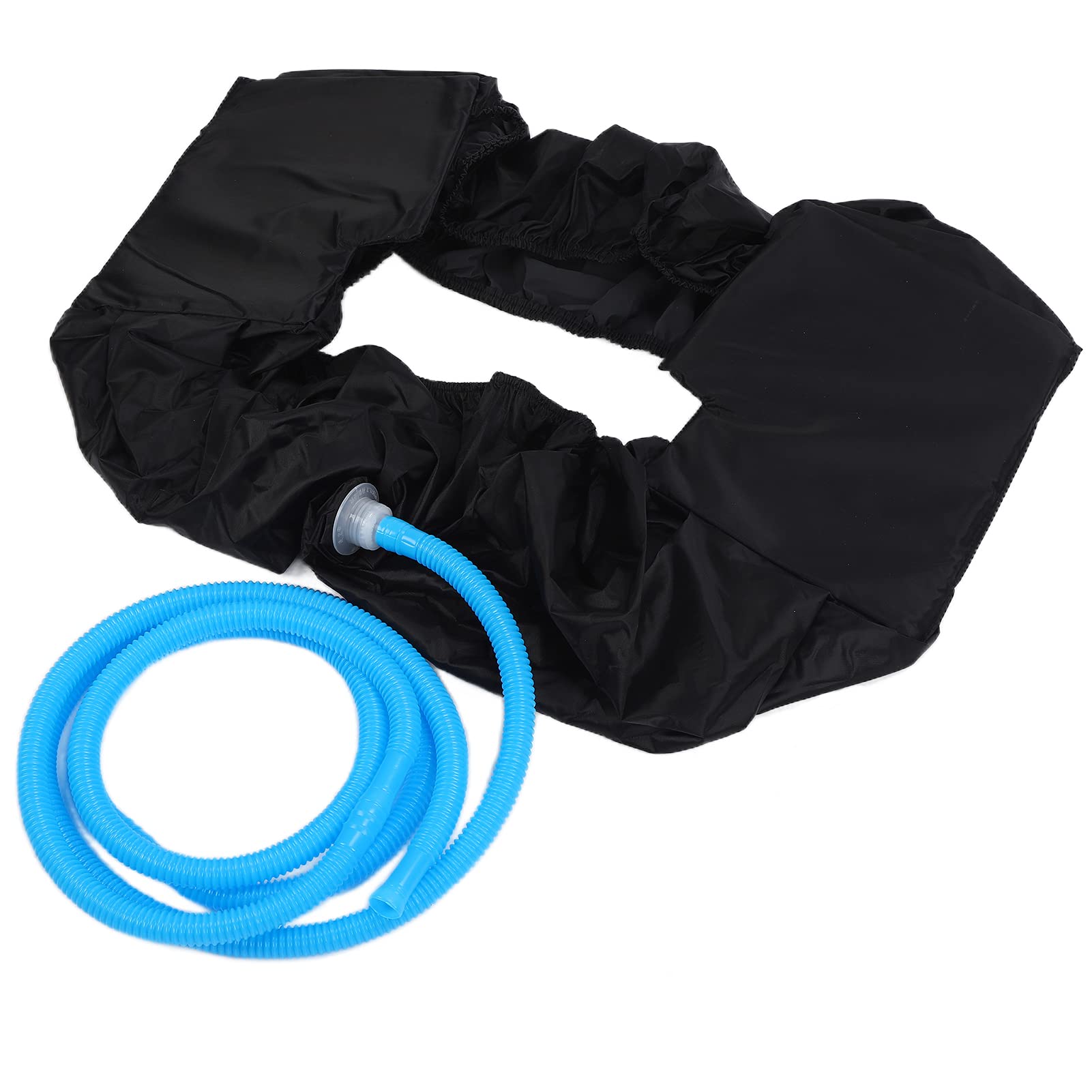 Tefola Air Conditioner Clean Protector Cover Bag - Wall Mounted AC Cleaning Cover with Drain Pipe for 1-1.5P Air Conditioners (Black) | Dust Protection & Maintenance for Home & Office Use