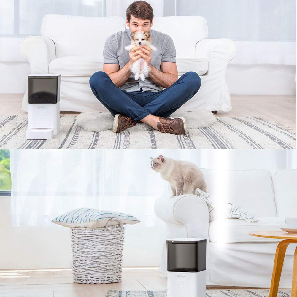 Automatic Cat Feeder with Timer - 6.5L Smart Pet Food Dispenser for Dogs & Cats, Programmable Portion Control, Touch Screen for 1-5 Meals Daily - Perfect for Small & Medium Pets While Traveling or at Work