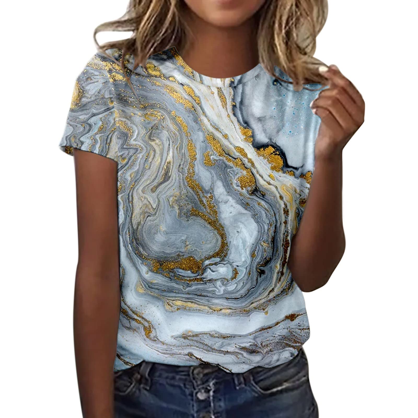 Funny Dragonfly Printed Short Sleeve T-Shirts for Women - Cute Casual Summer Graphic Tees - Perfect for Outdoor Activities, Beach Vacations & Daily Wear