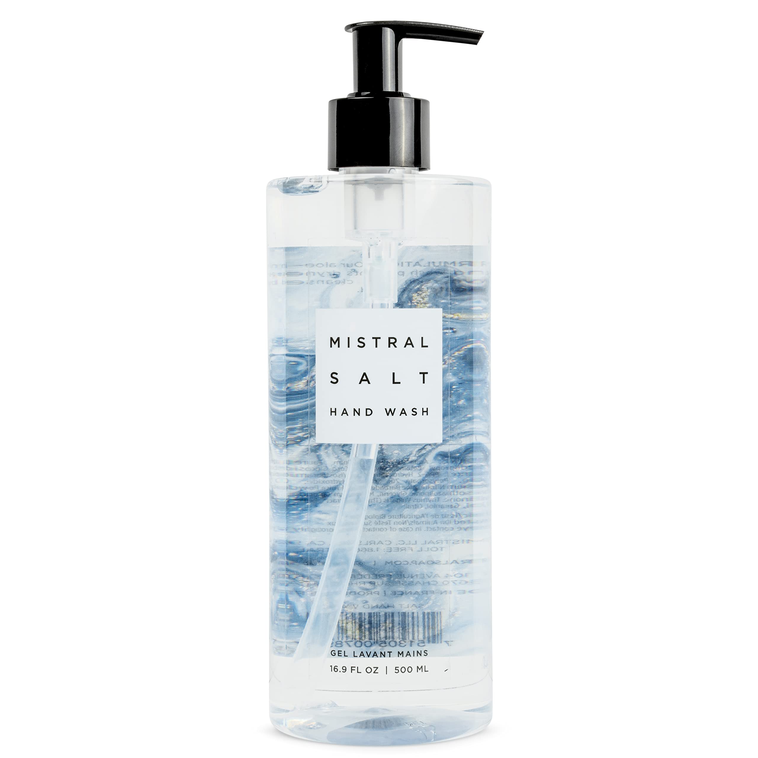 Mistral Marbles Hand Wash with Salt, 16.9 fl oz – Gentle Moisturizing Liquid Soap for Soft Skin | Perfect for Bathroom, Kitchen & Guest Washrooms
