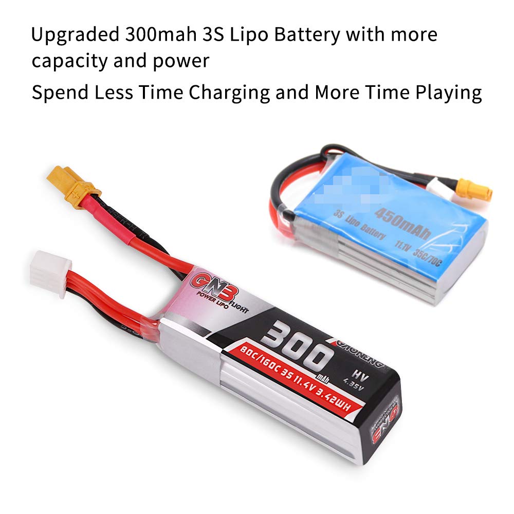 GAONENG 11.4V 300mAh 3S HV LiPo Battery 80C/160C with XT30 Connector for FPV Racing Drones - High Performance RC Drone Battery Pack (2PCS) - Perfect for FPV Quadcopters, Mini Drones and RC Airplanes