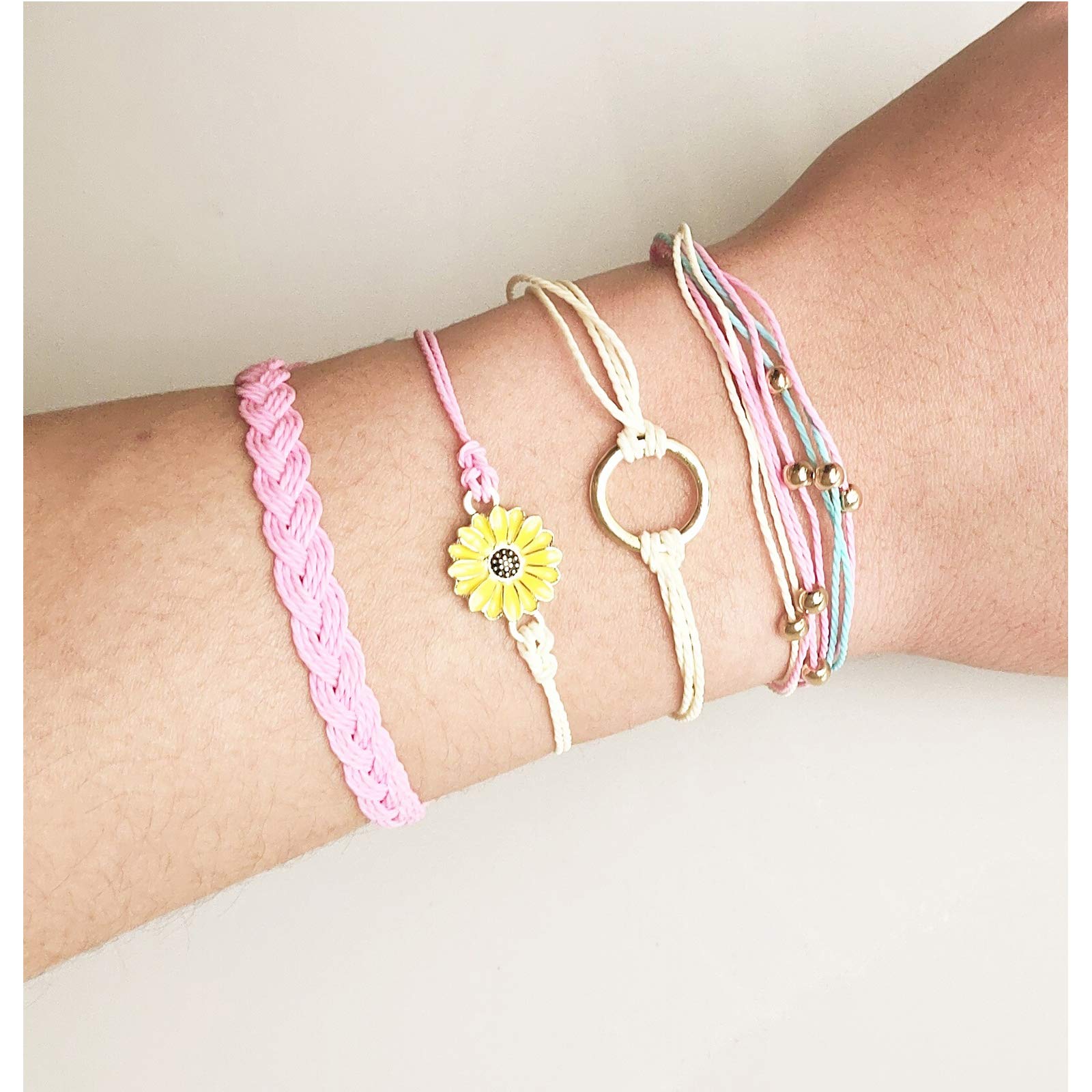 Trendy Adjustable String Bracelets for Women - Waterproof Friendship Ankle Bracelets, Summer Beach Wave Surfer Jewelry Gifts - Perfect for Stocking Stuffers, Outfits Accessories & Best Friend Gifts (Ideal for Beach Parties, Summer Vacations & Casual Wear)