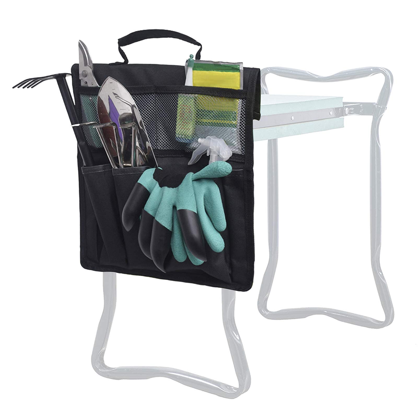 **Foldable Garden Seat Bag with Kneeling Pad - Multi-Pocket Storage Organizer for Gardening Tools, Yard Work & Outdoor Activities - Perfect for Planting, Weeding & Landscaping**