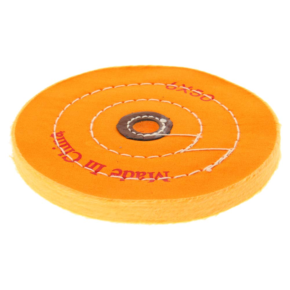 5.5 Inch Cotton Buffing Wheel for Bench Grinder - 16mm Arbor Hole - 2 Pack - Perfect for Metal Polishing & Jewelry Making