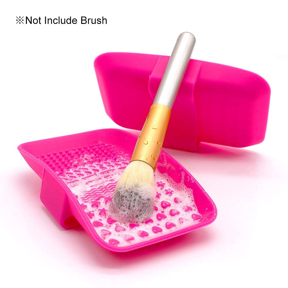 KINGZHUO Professional Makeup Brush Cleaner Pad - Portable Cosmetic Brush Cleaning Mat & Scrubber Tool for Quick Deep Cleaning - Perfect for Home, Travel & Salon Use