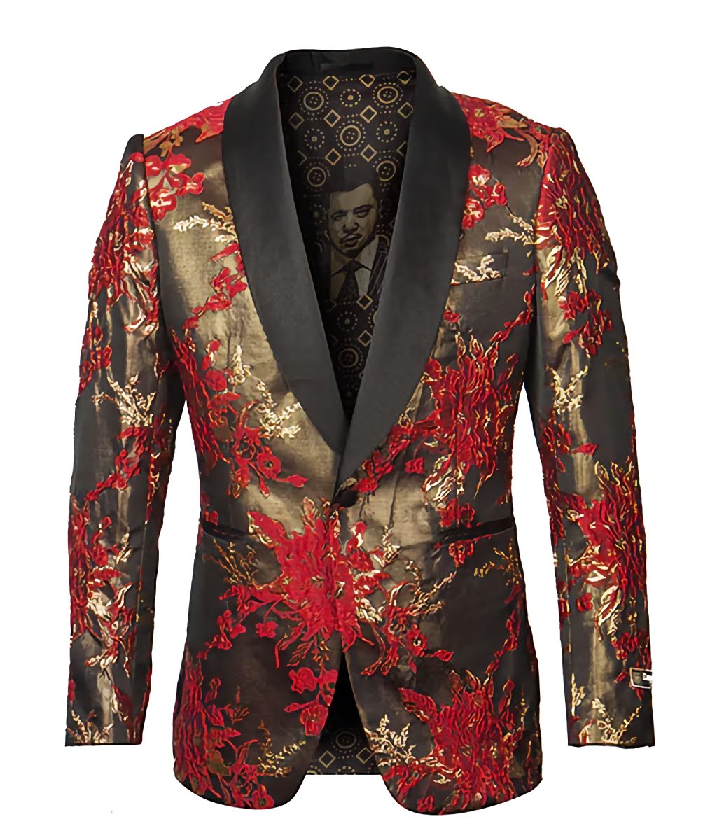 Stylish Red Floral Print Sports Coat for Men - Slim Fit Blazer for Casual Wear, Office & Special Occasions