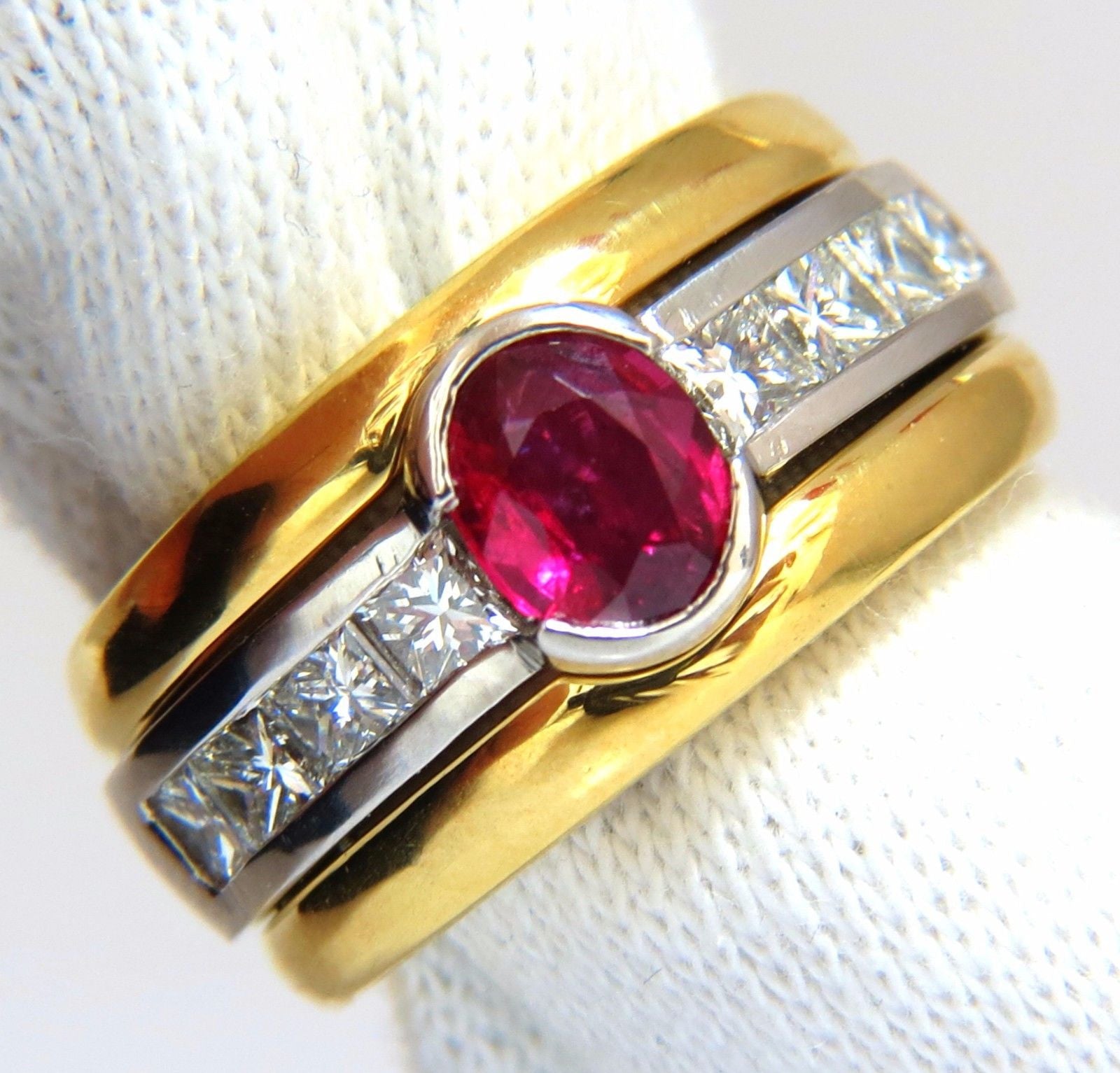 GIA Certified 2.13ct Natural No Heat Ruby Diamond Ring in 18K Gold & Platinum - Perfect for Engagement, Anniversary & Luxury Gift Giving