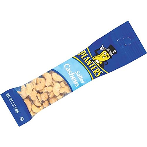 Premium Salted Cashews 2 oz. Tube Bag - Crunchy & Delicious Snack for On-the-Go, Office, or Healthy Party Treats