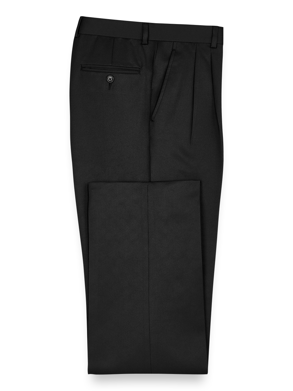 Premium Solid Microfiber Pleated Pants for Men & Women - Comfortable Stretch Work Pants in Classic Black | Perfect for Office, Business Casual & Travel