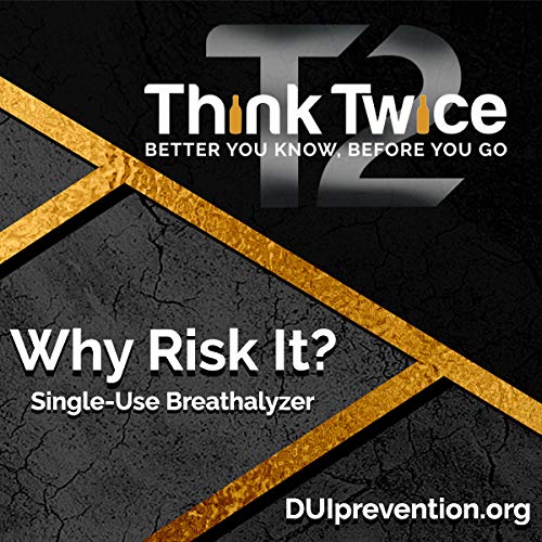 Responsible Host Breathalyzer Kit with 30 Think Twice Single-Use Breathalyzers - Alcohol Testing for Parties, Events & Safe Driving