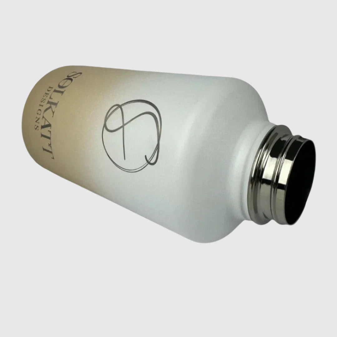 Pastel Beige Insulated Water Bottle 64oz (1.9L) Stainless Steel - Keeps Drinks Cold for 24 Hours & Hot for 12 Hours - Perfect for Hiking, Gym, Office & Outdoor Activities
