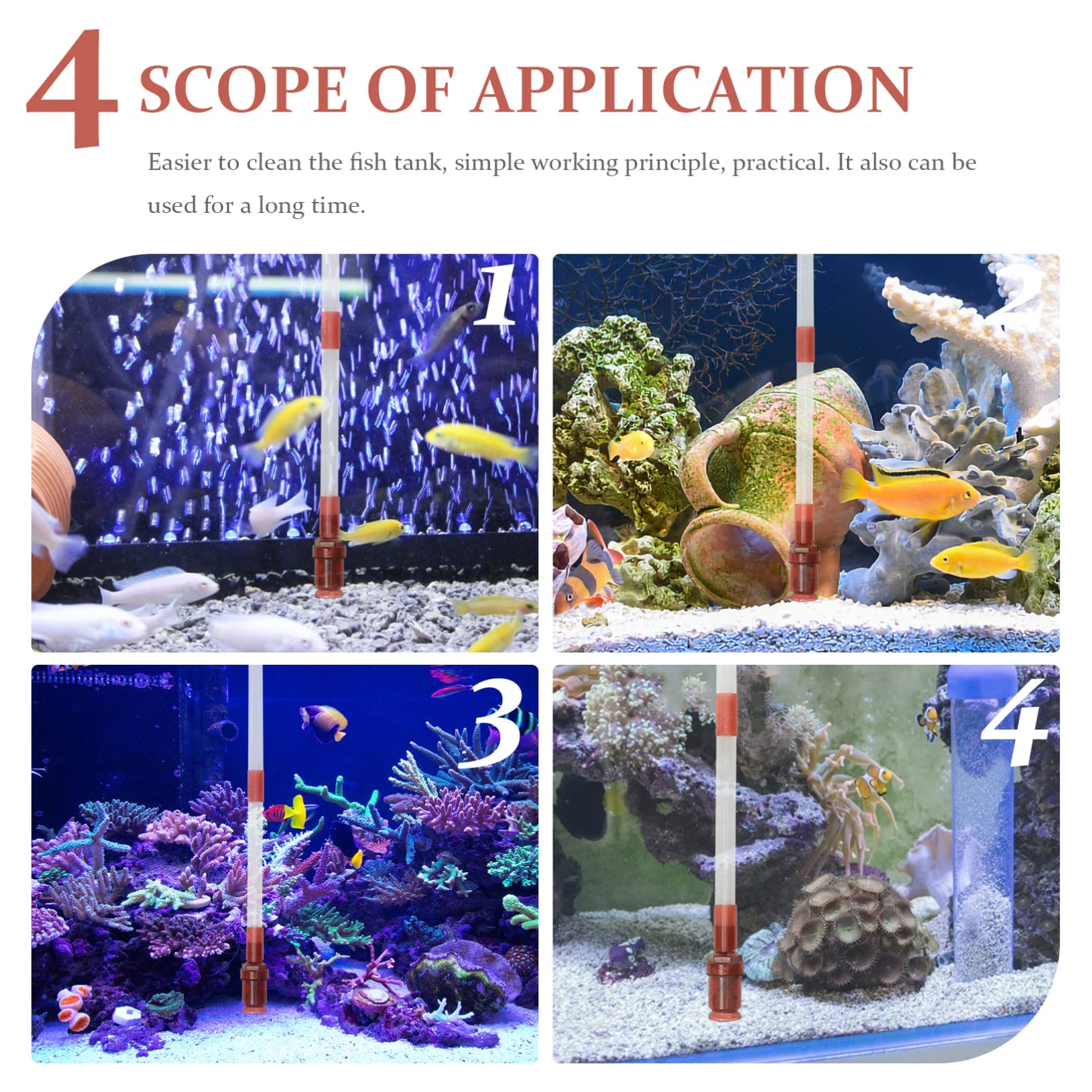 POPETPOP Aquarium Water Changer & Vacuum Cleaner - Fish Tank Cleaning Tool for Easy Water Changes, Gravel Cleaning & Maintenance | Perfect for Freshwater & Saltwater Tanks (10ft Hose Included) | Use for Weekly Tank Cleaning, Water Replacement & Substrate Maintenance