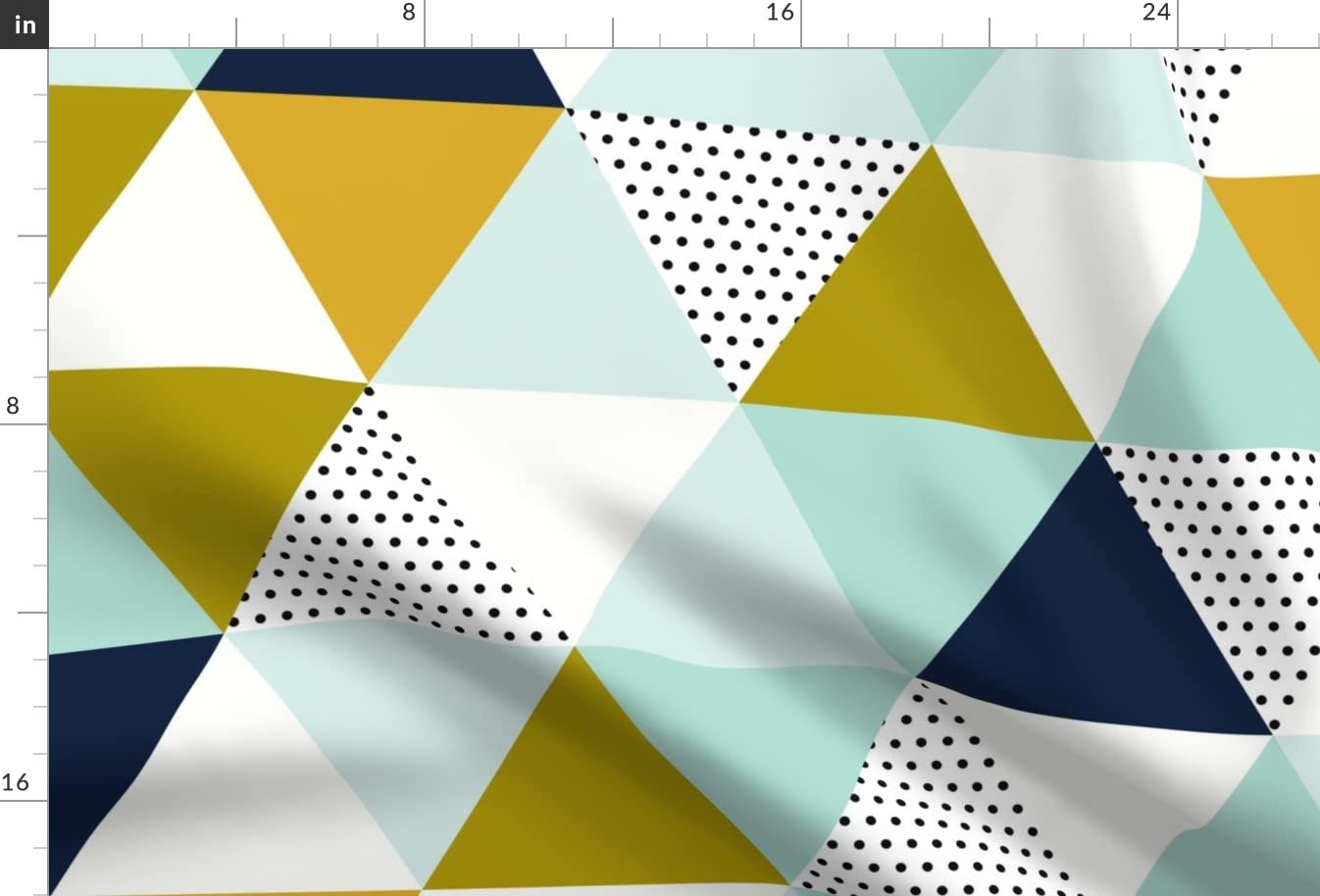 Aqua Adventure Triangle Printed Minky Fabric Fat Quarter - Navy Blue Cheater Quilt Top for Sewing Baby Blankets, Quilt Backing & Plush Projects - Soft & Cozy Fabric for DIY Crafts, Nursery Decor & Home Decorating