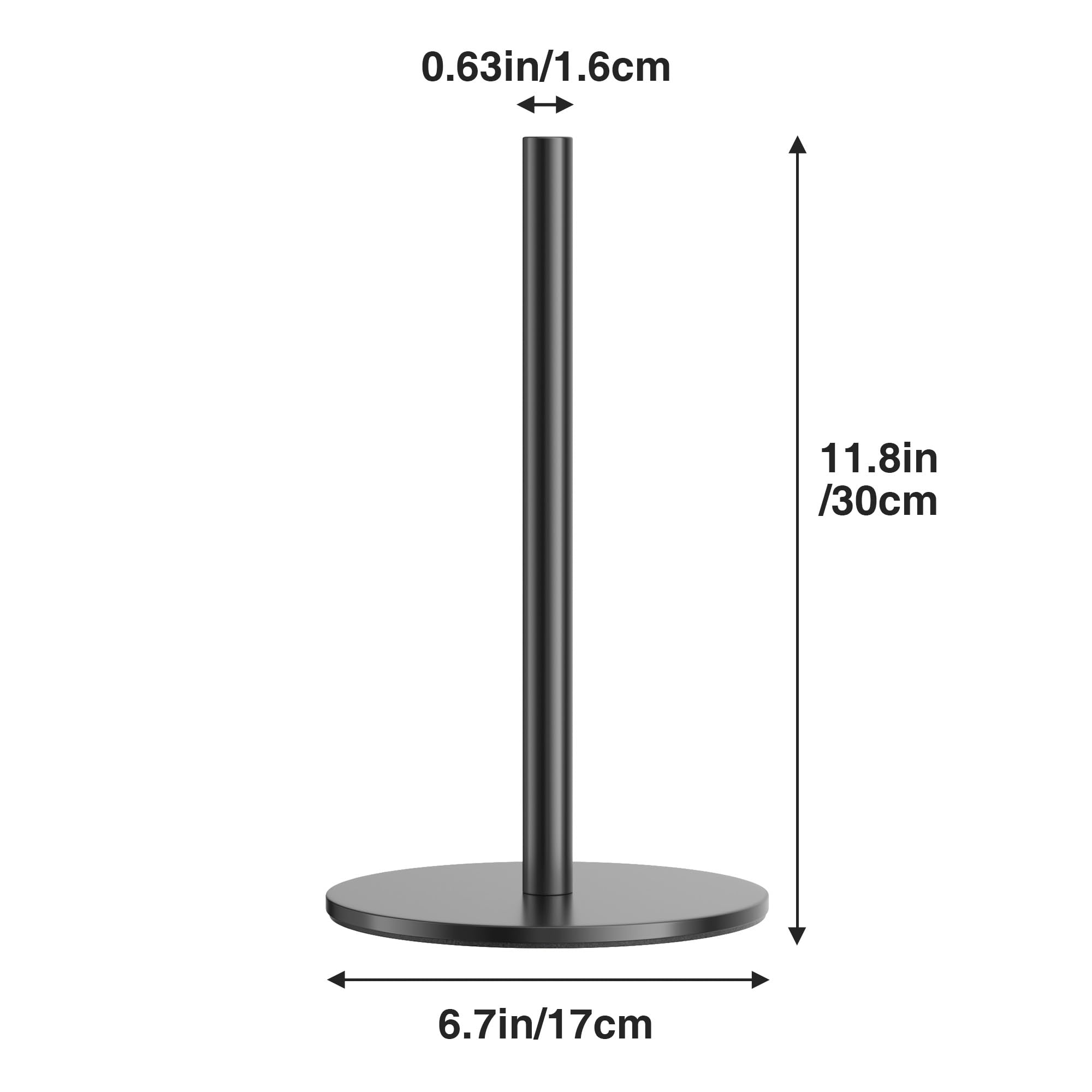 Stainless Steel Free-Standing Paper Towel Holder for Kitchen Countertop - Classic Black Kitchen Roll Organizer & Dispenser | Perfect for Home, Office, Restaurant Use