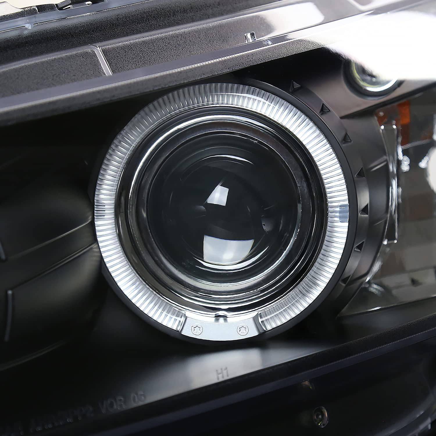 2008-2012 Honda Accord Coupe LED Halo Projector Headlights - Matte Black Housing with Clear Lens - High Performance Replacement Headlights for Night Driving & Enhanced Visibility
