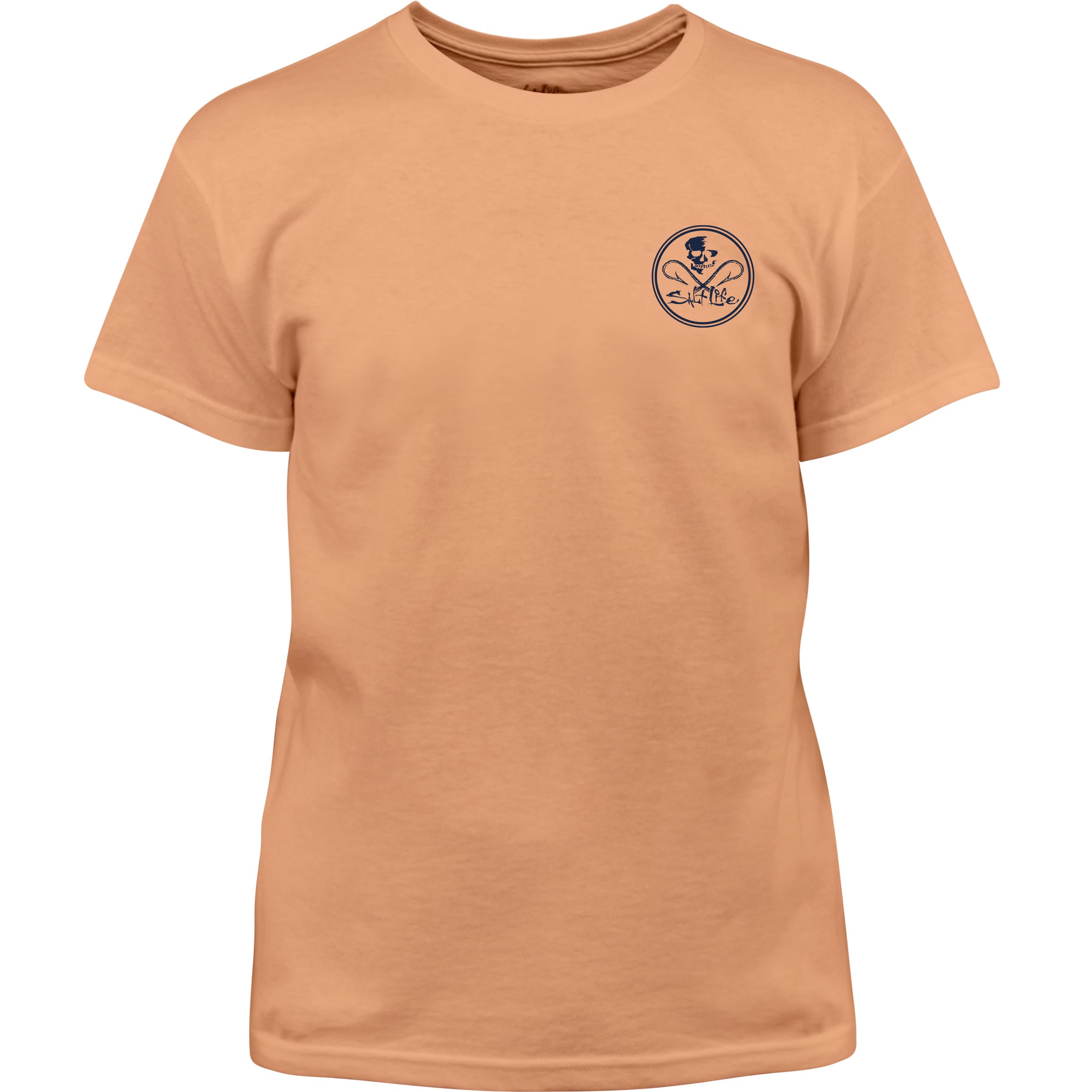 Salt Life Unisex Kids Skull & Hooks Short Sleeve T-Shirt | Classic Fit Youth Tee for Boys & Girls | Beach, Surfing & Outdoor Activities