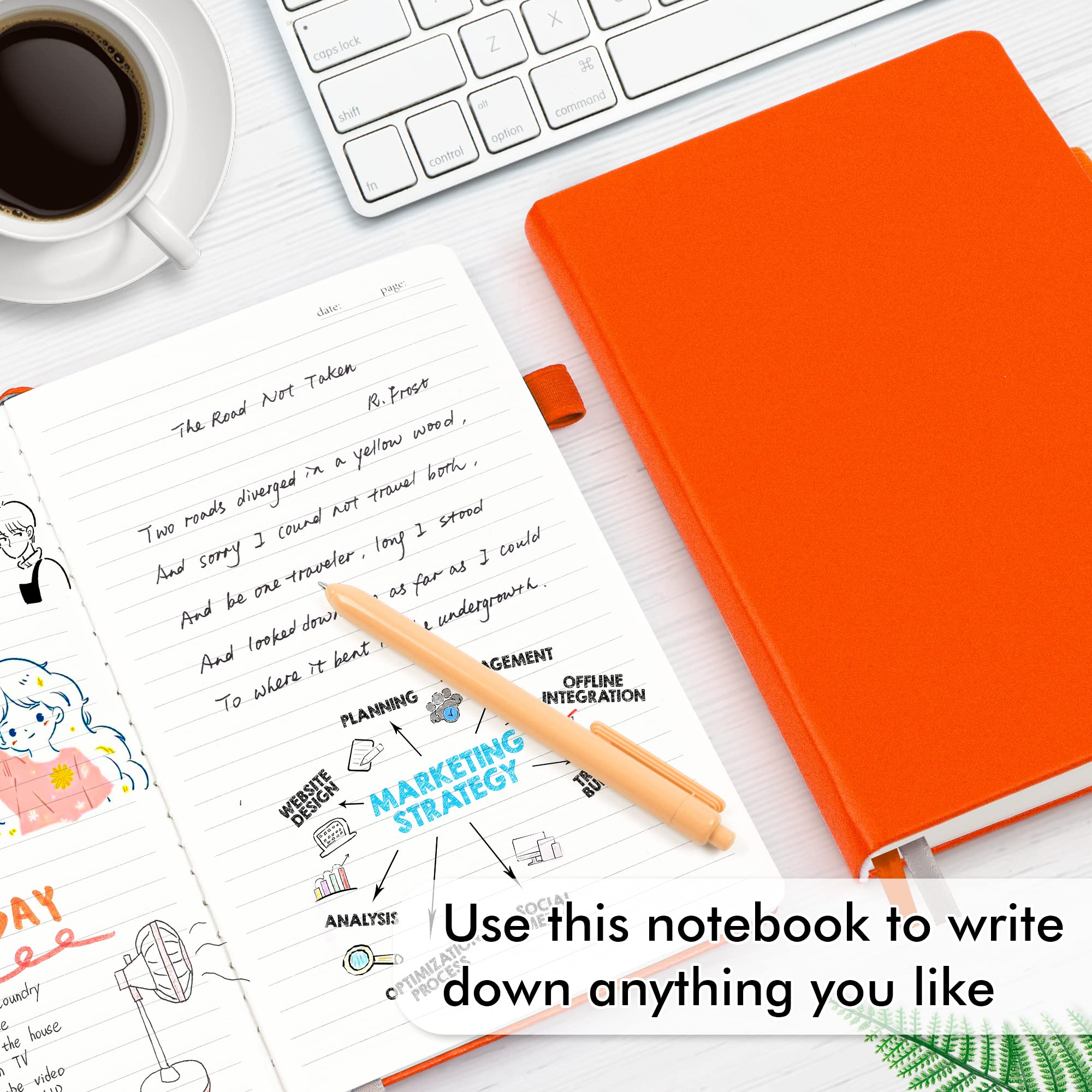 5-Pack A5 Hardcover Notebooks with Pen Holder - 5.1
