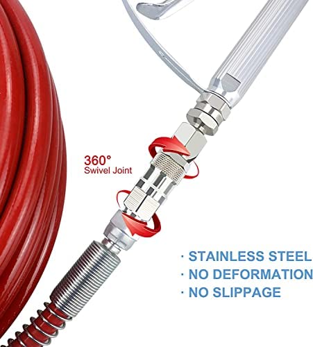 1/4-Inch Stainless Steel Airless High Pressure Spray Gun Swivel Joint - Durable Paint Sprayer Hose Fitting for Professional Painting & DIY Projects