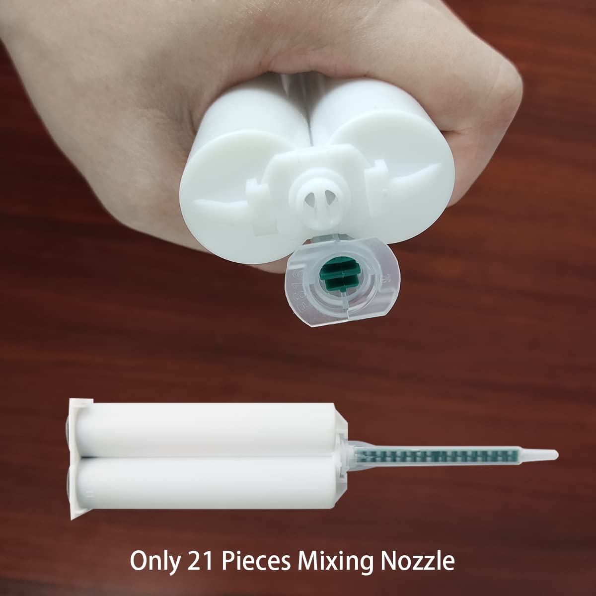 21 Pcs 3.3 Inch Epoxy Mixing Nozzle Tips for Adhesive Gun Applicator - Static Mixer Plastic Resin Dispensing Tips for DIY Crafts, Woodworking & Home Repairs