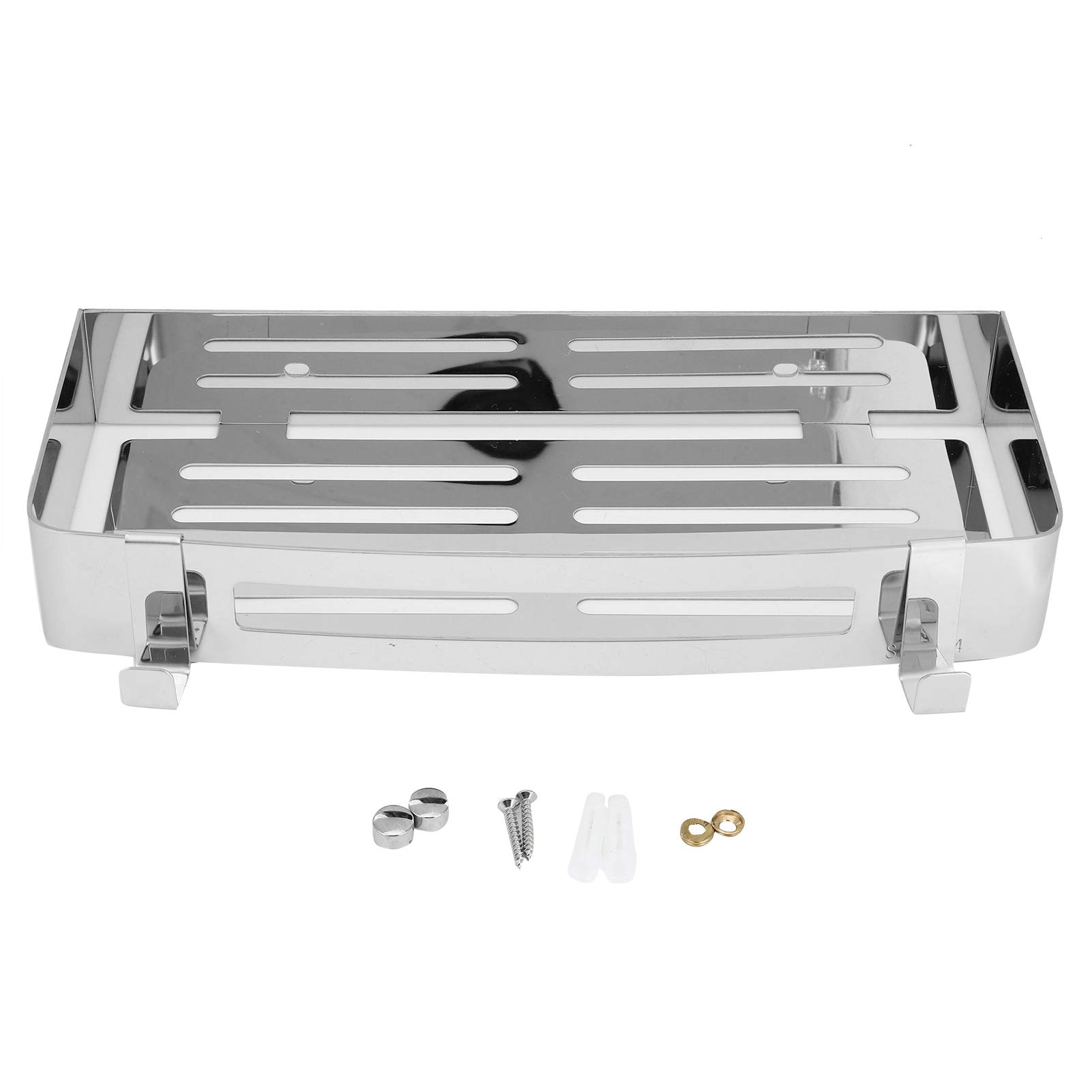 Wall Mounted Hollow Corrosion-Resistant Bath Shelf Basket - Rustproof Stainless Steel Bathroom Organizer for Shampoo, Soap & Towel Storage - Perfect for Showers, Bathtubs & Kitchen Organization