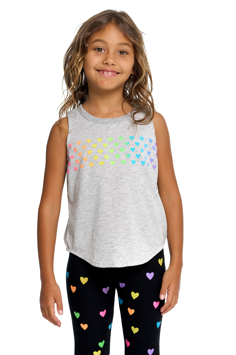 Rainbow Hearts Tank Top for Women - Cute Graphic Summer Casual T-Shirt - Perfect for Beach, Music Festivals & Everyday Wear