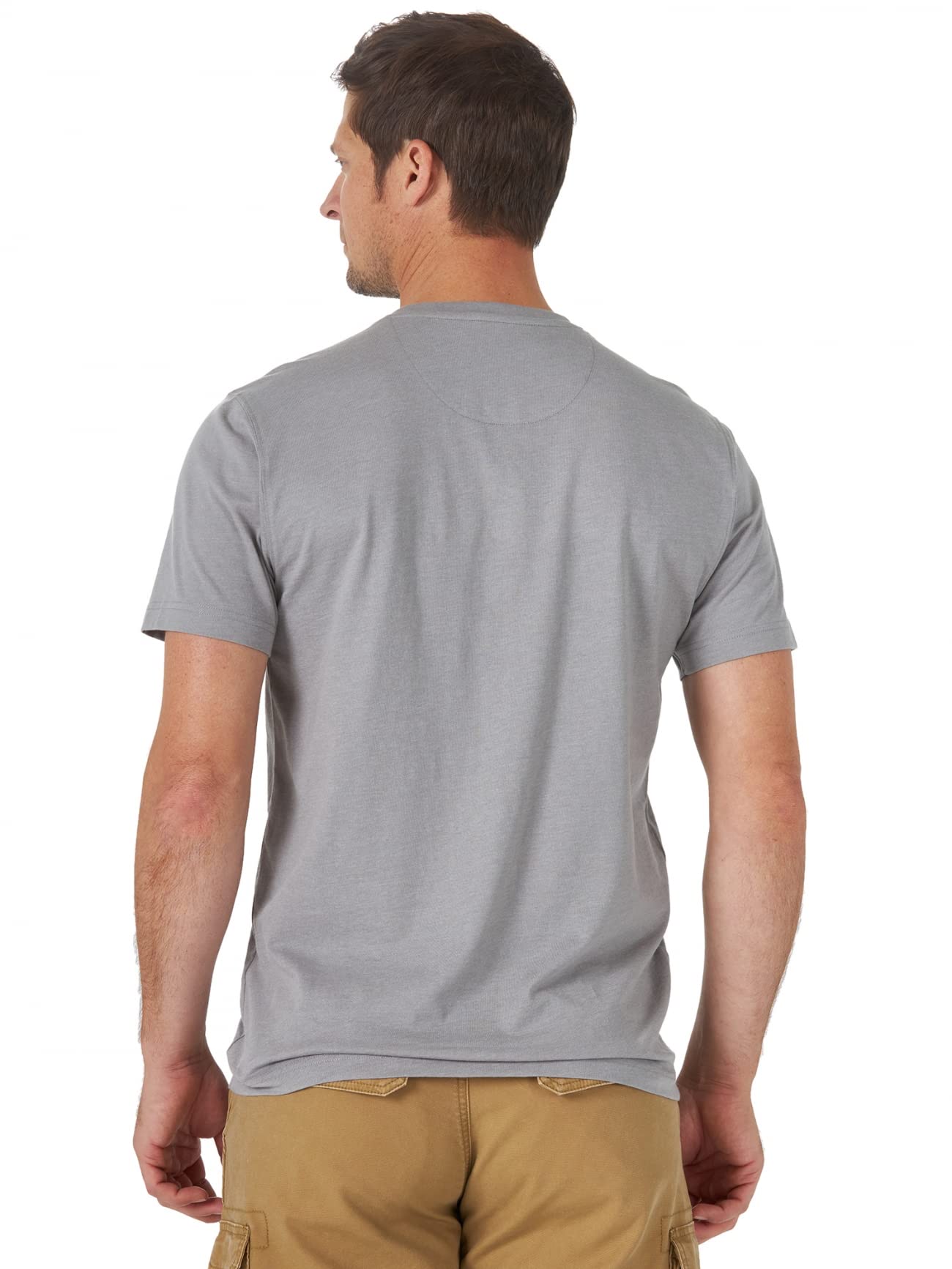 Wrangler Authentics Men's Short Sleeve Henley T-Shirt - Comfortable Casual Cotton Top for Everyday Wear, Outdoor Activities & Layering