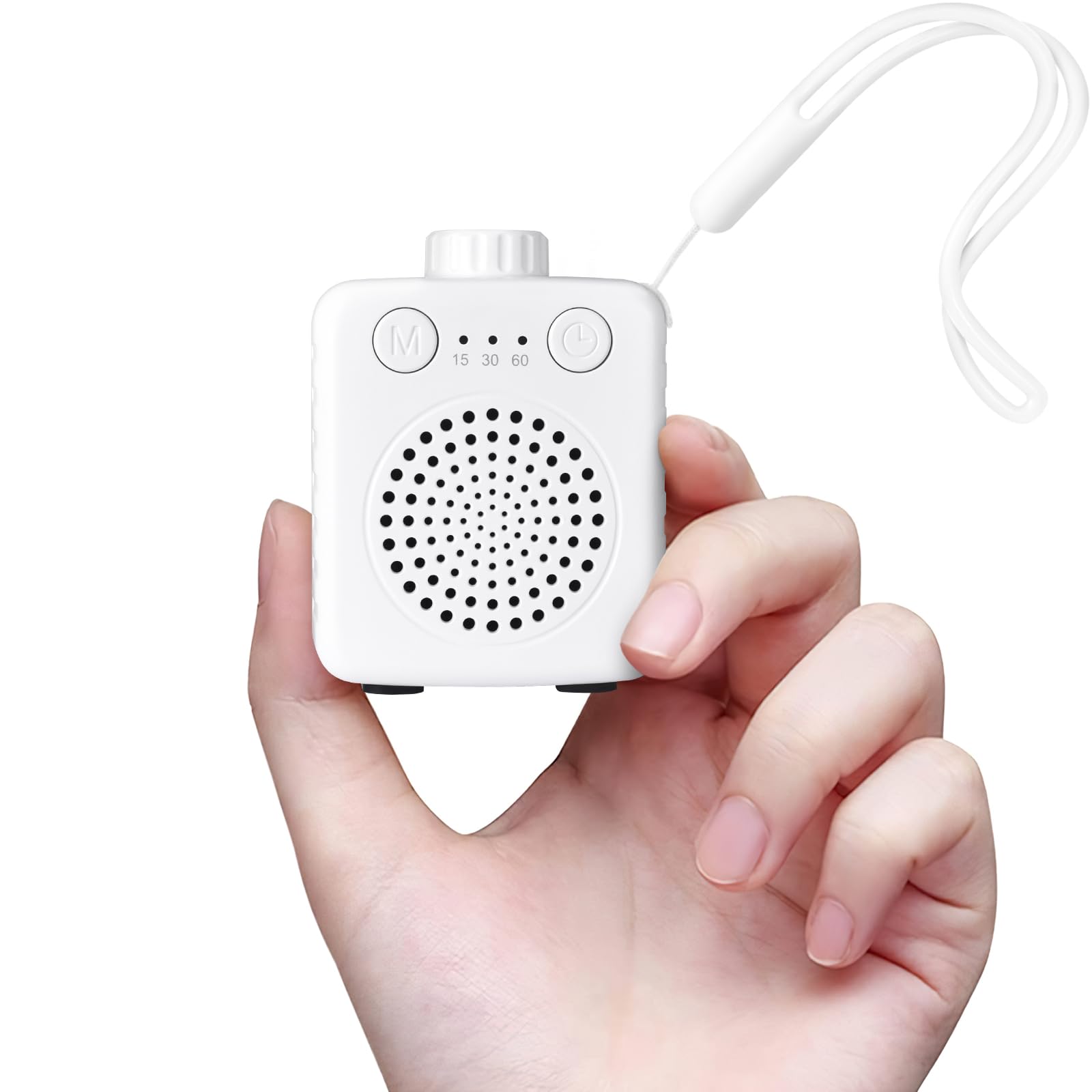 Fansbe Portable White Noise Machine for Sleep - 20 Soothing Sounds, Adjustable Volume, Compact Travel Size for Baby & Adults - Perfect for Home, Office, Travel & Nursery (White)