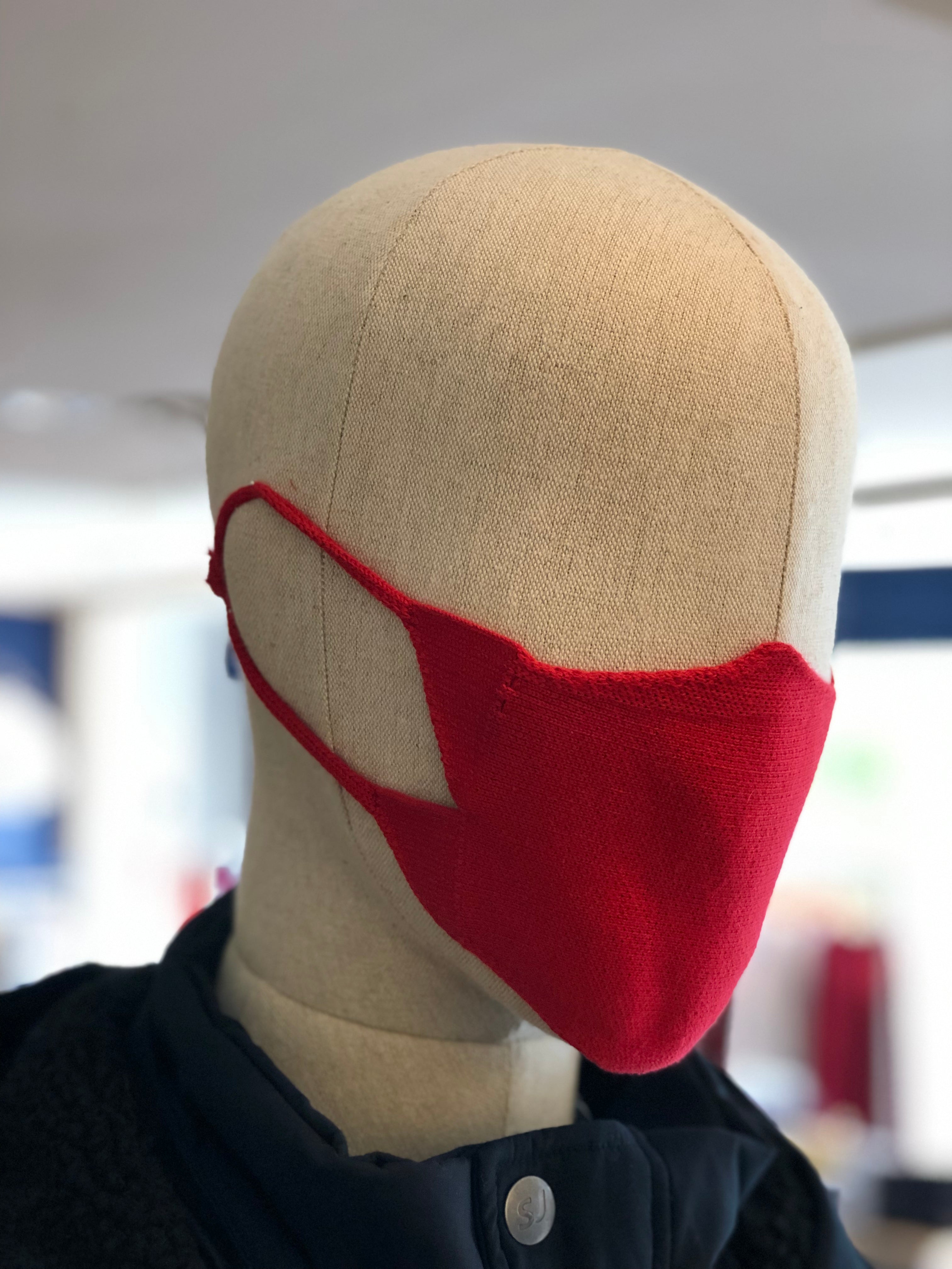 Cotton Knit Face Mask - Breathable & Comfortable Red Fabric Mask for Daily Use, Outdoor Activities & Travel Protection