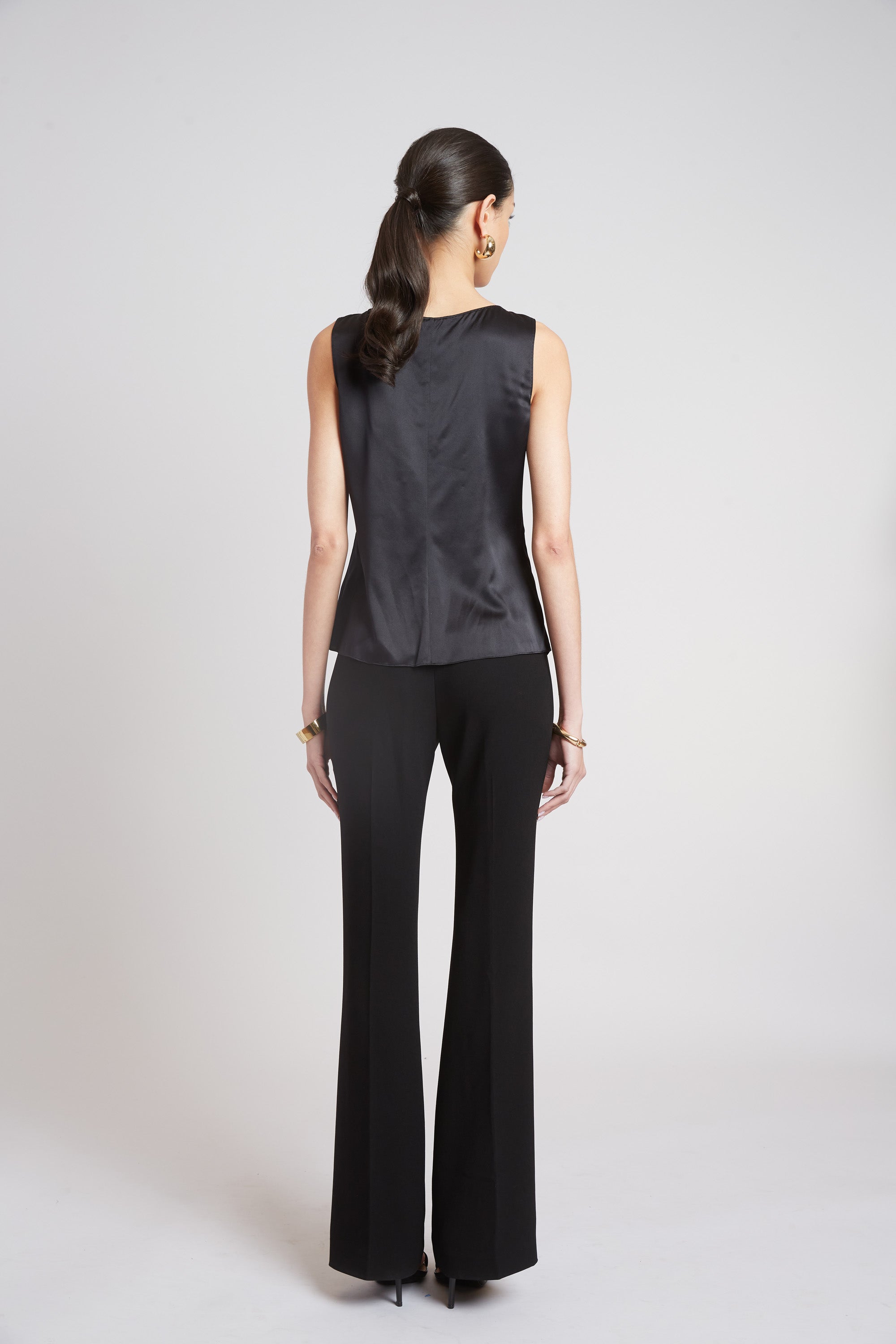 Elegant Silk Cascade Top for Women - Flowy Blouse for Casual & Evening Wear | Perfect for Parties, Dates & Office Outfits