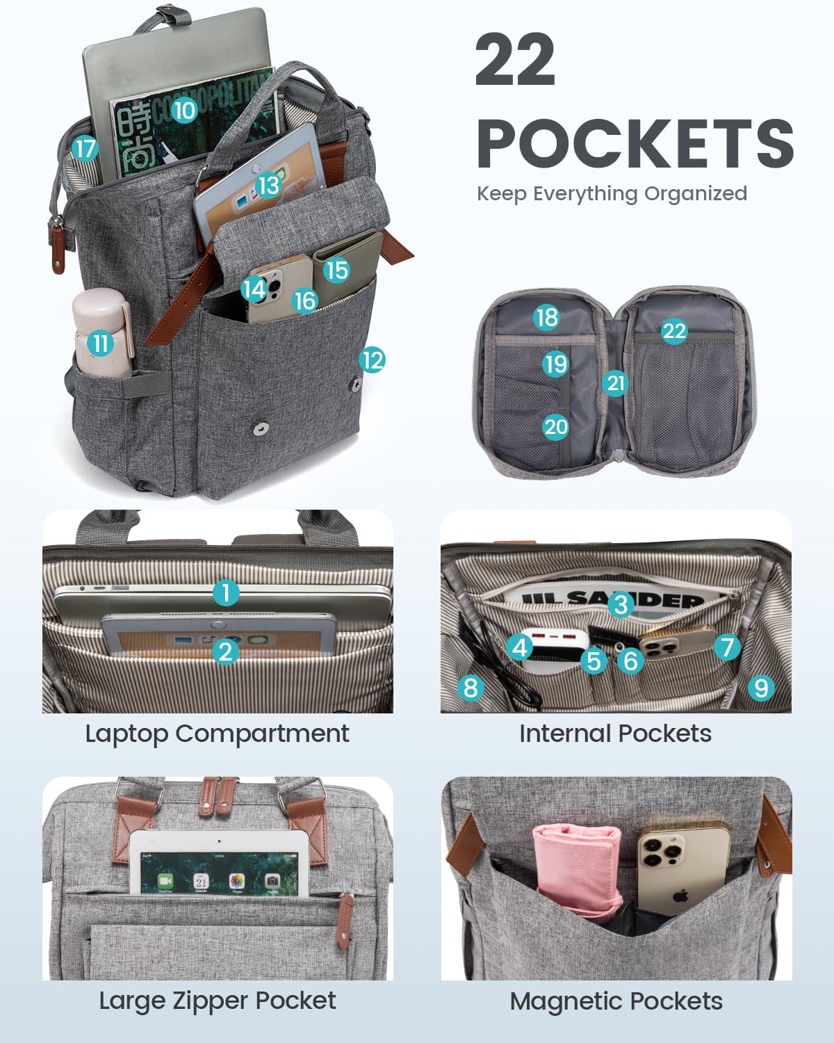 LOVEVOOK Women's Laptop Backpack - 15.6