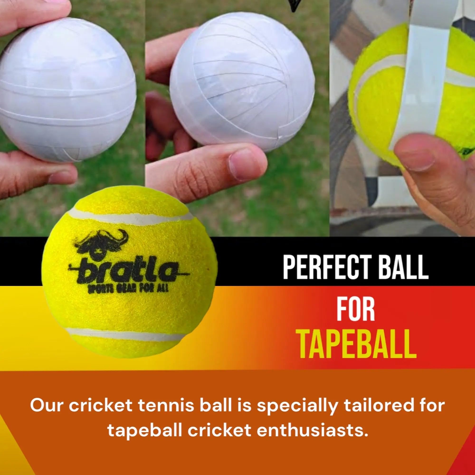 Premium Tennis Balls for Cricket Training - Lightweight Practice Cricket Balls Compatible with Tape Ball Cricket Bats | Perfect for Backyard Practice, Street Cricket & Training Sessions