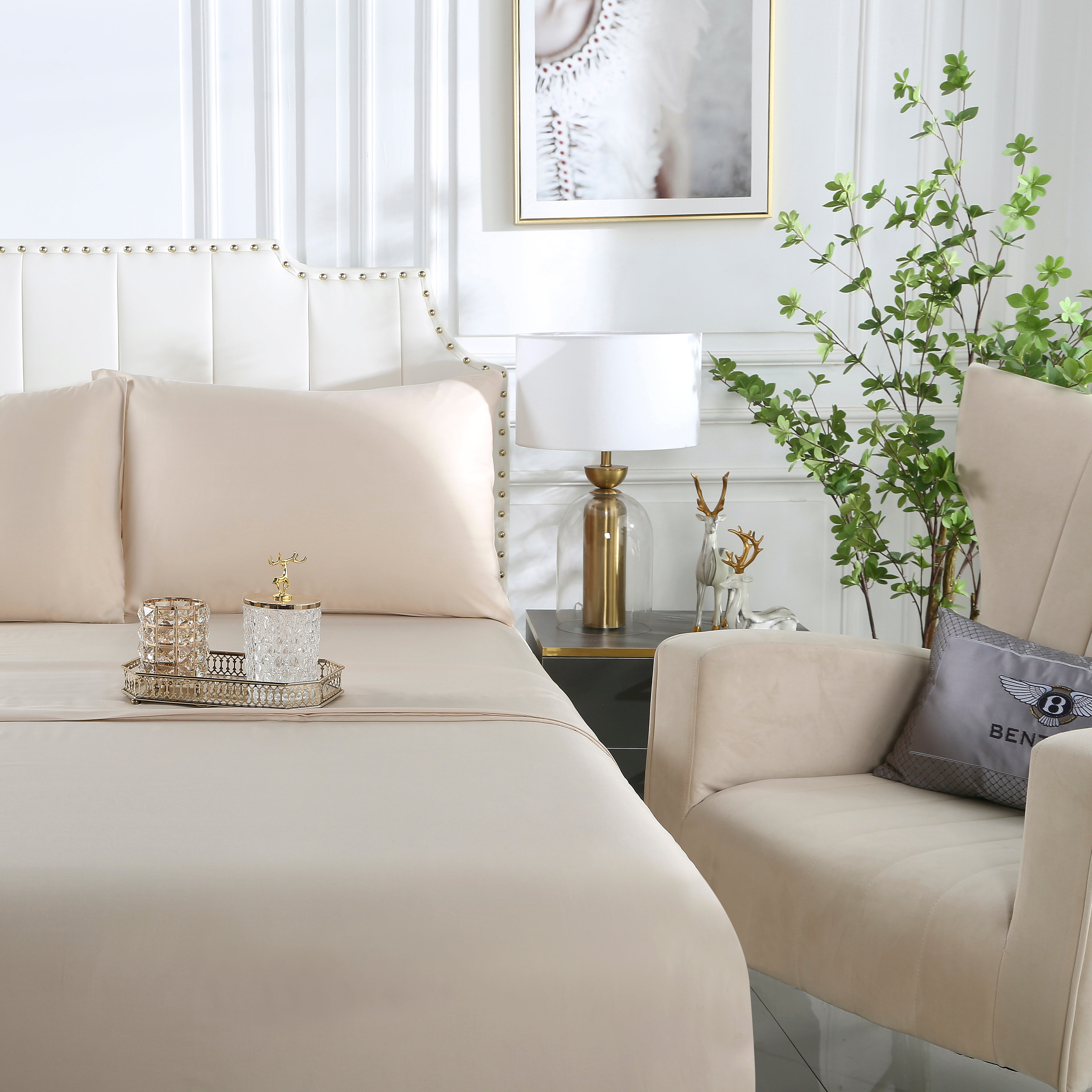 100% Organic Bamboo Bed Sheet Set - Queen Size, Soft & Breathable - Perfect for Hot Sleepers & Eco-Friendly Homes - Bedroom Essentials for Comfortable Sleep