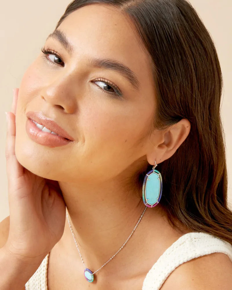 Threaded Elle Silver Drop Earrings in Blue Mix - Elegant Dangling Jewelry for Women, Perfect for Parties, Weddings & Special Occasions