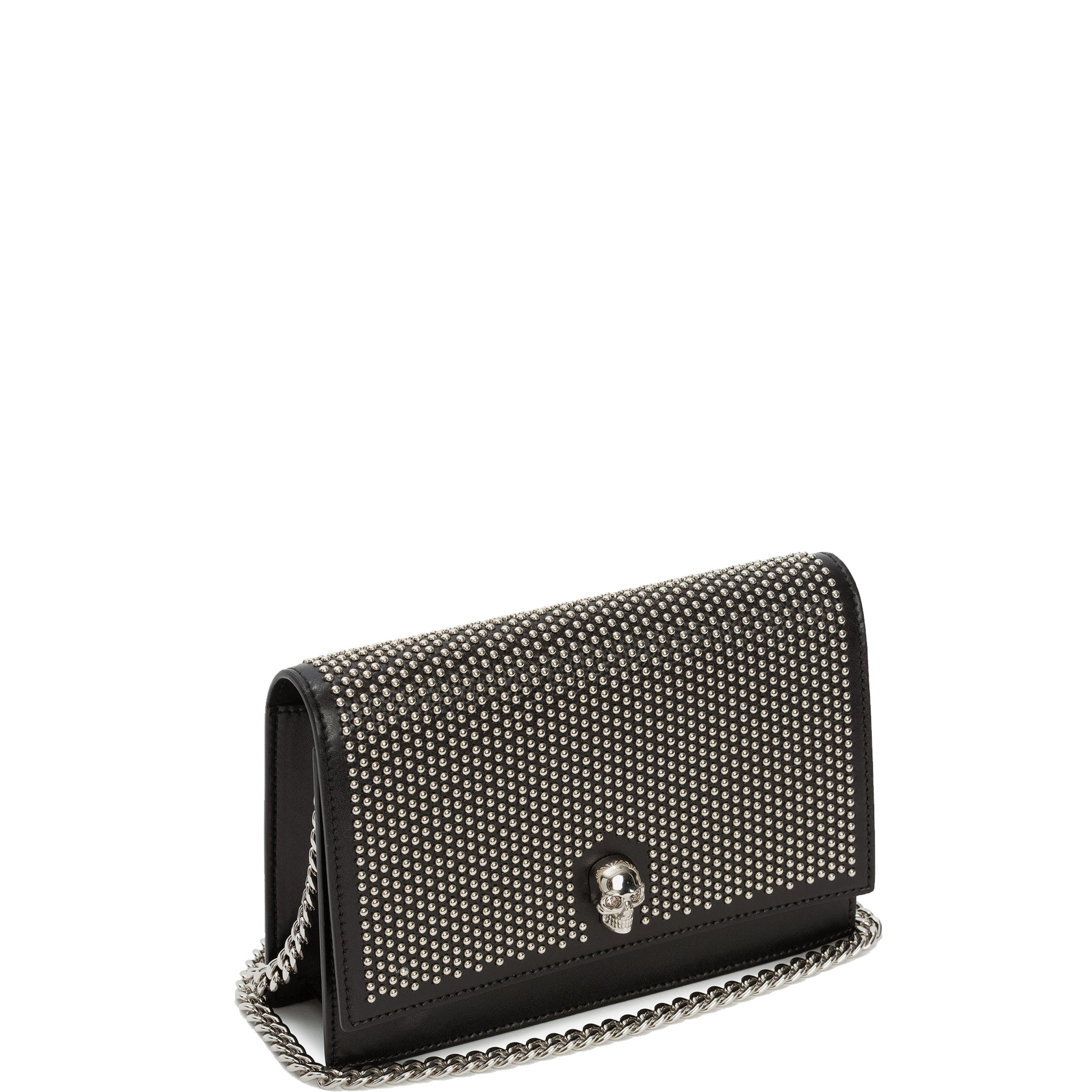 Stylish Skull Mini Crossbody Bag with Studded Details in Black & Silver - Perfect for Concerts, Parties, and Gothic Fashion